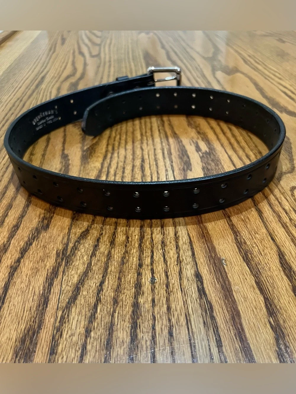 Brenneman’s Leather Goods Handcrafted Leather Belt Sz 36 Black Amish Craftsman